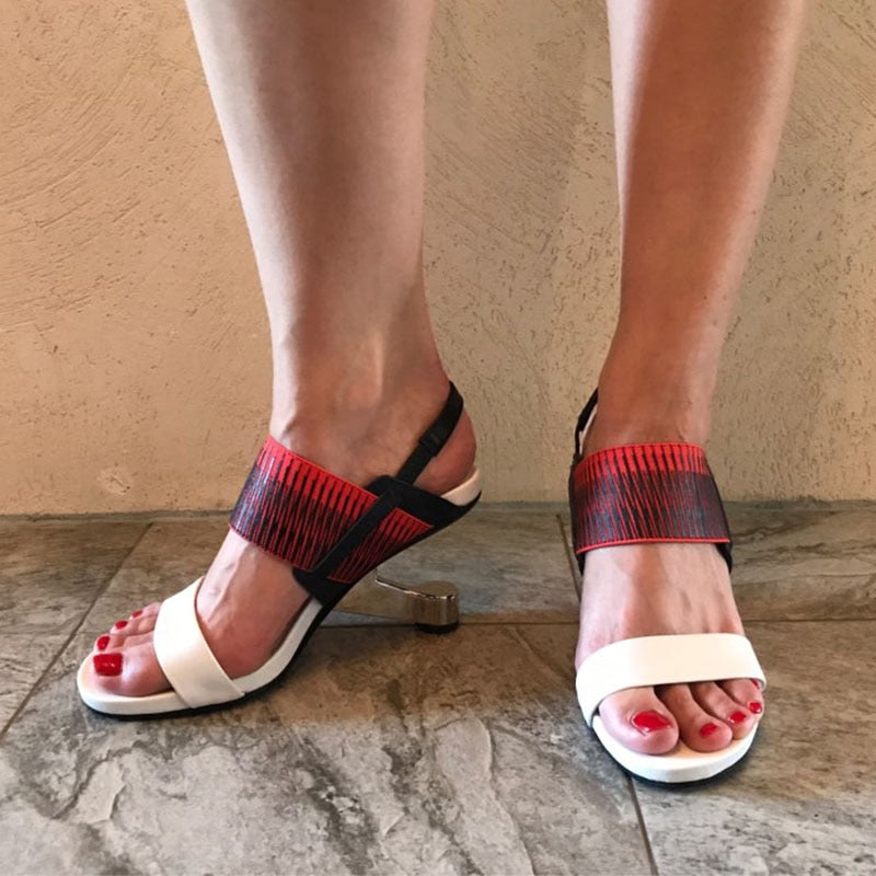 Abstract Heel Sandal