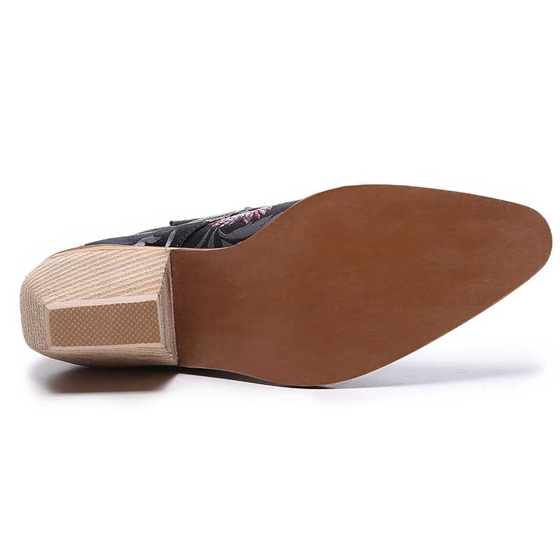 Silky Lace-Up Embroidered Bootie