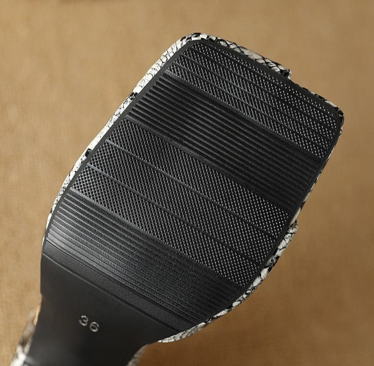 Serpentine Printed Sandals