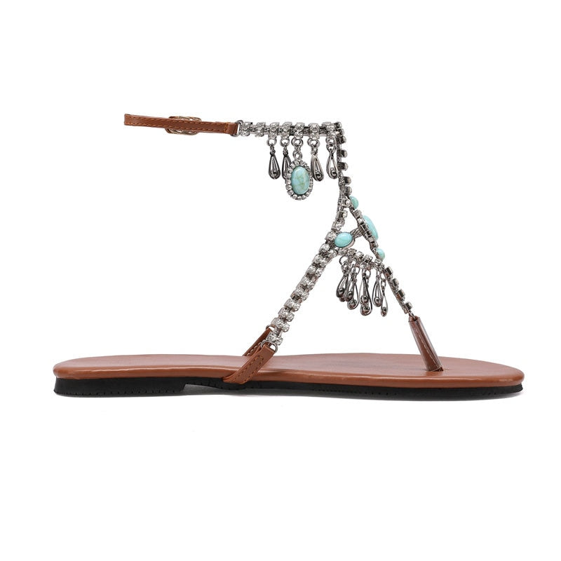 Turquoise Roman Sandal