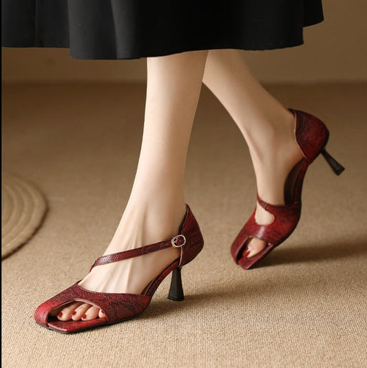 Serpentine Printed Sandals