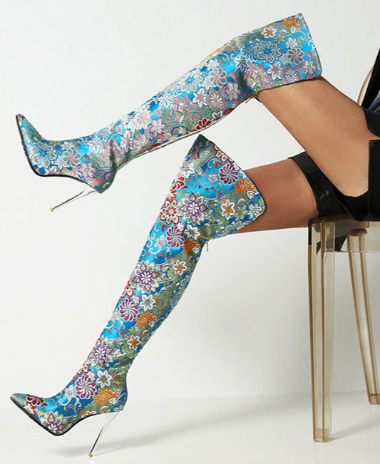 Artwork Over-the-Knee Boot