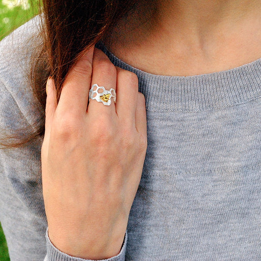 Honeycomb Open Ring