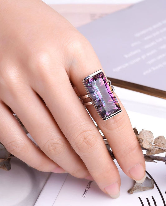 Rainbow Fire Cocktail Ring