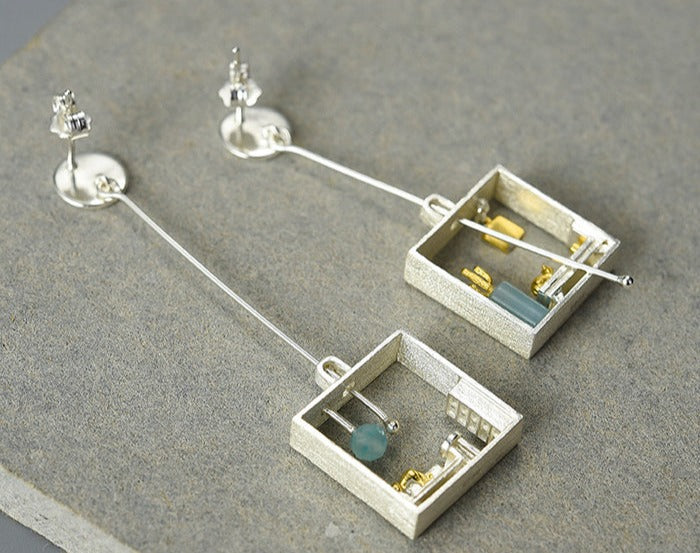 Lazy Cat Dangle Earrings