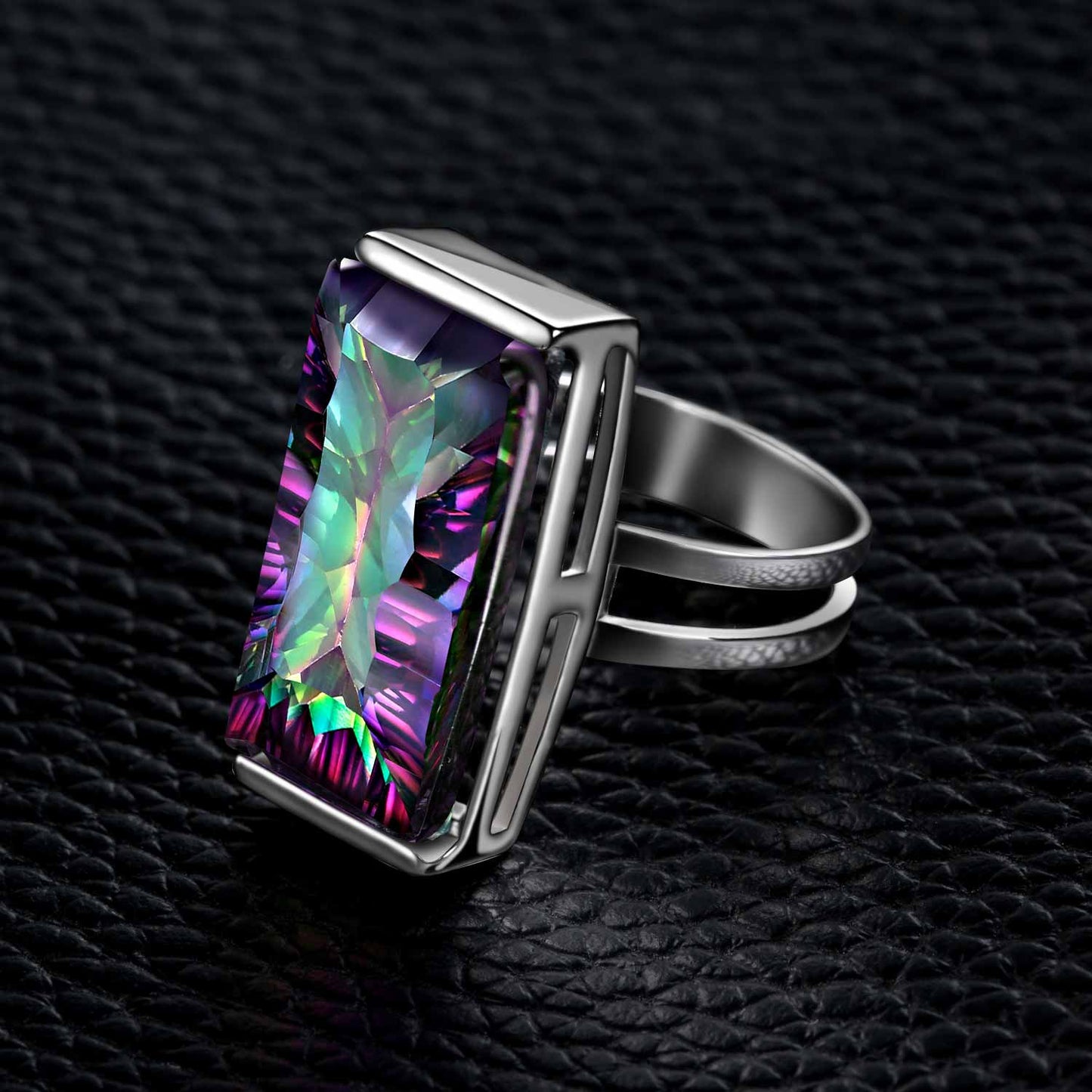 Rainbow Fire Cocktail Ring