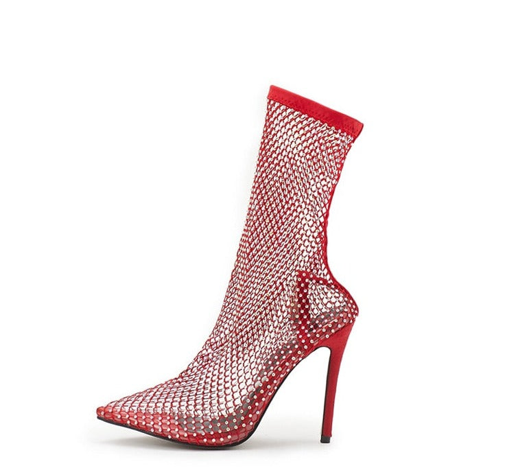 Sparkle Fishnet Bootie