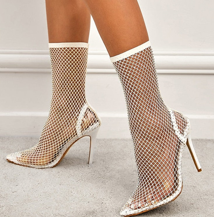 Sparkle Fishnet Bootie