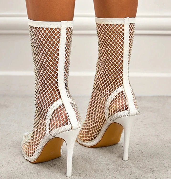 Sparkle Fishnet Bootie