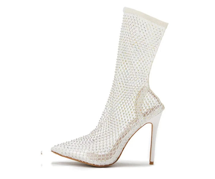 Sparkle Fishnet Bootie