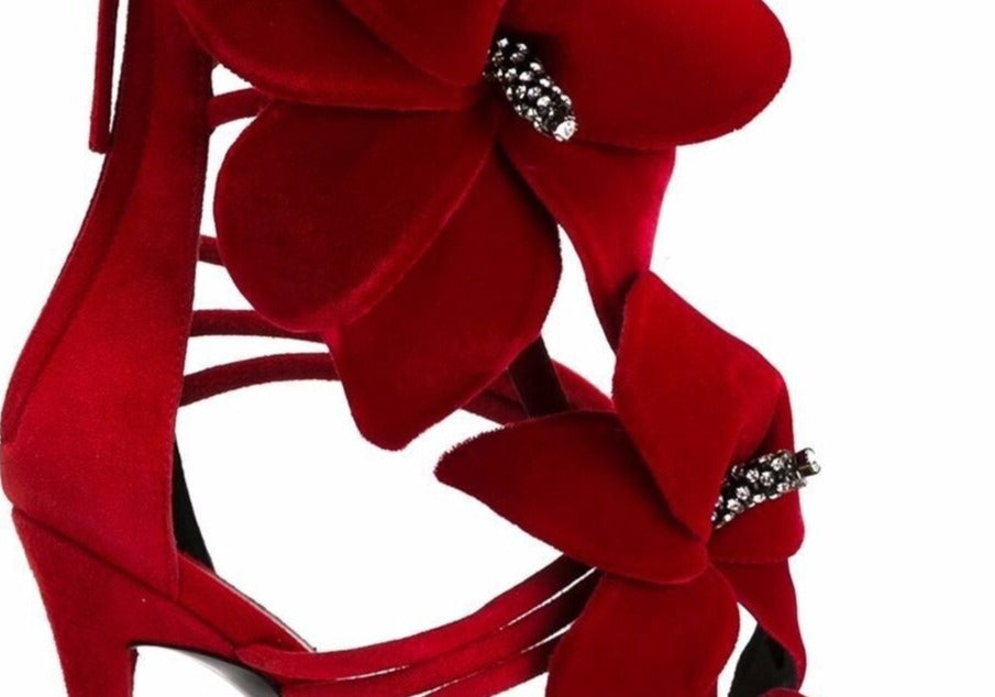 Garnet Flower Stiletto Sandal