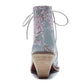 Silky Lace-Up Embroidered Bootie