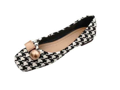 Embellished Square Toe Ballet Flat