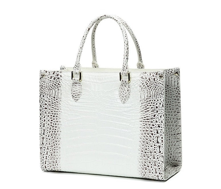 Resort Croc Leather Satchel