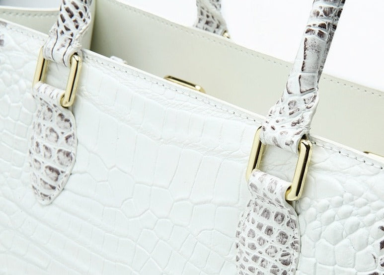 Resort Croc Leather Satchel