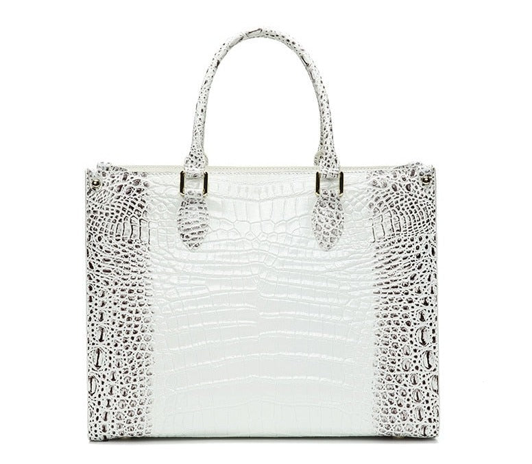 Resort Croc Leather Satchel