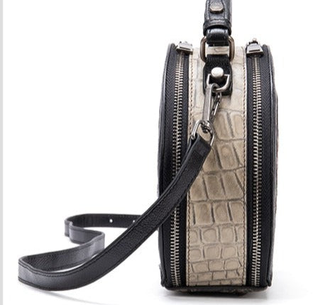 Patchwork Collision Leather Shoulder Bag