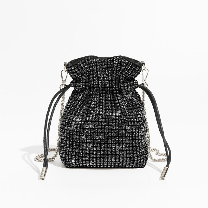 Crystal Drawstring Evening Bag