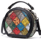 Patchwork Collision Leather Shoulder Bag