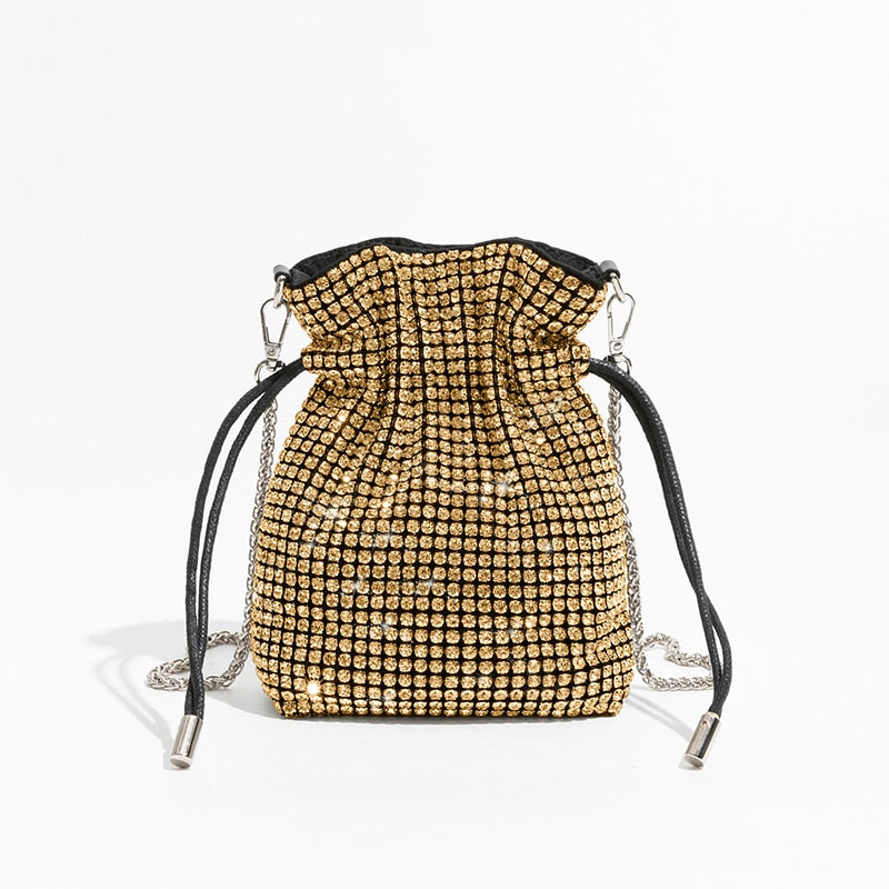 Crystal Drawstring Evening Bag