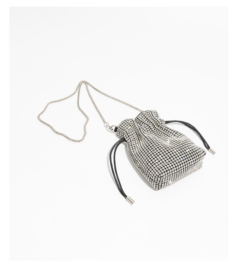 Crystal Drawstring Evening Bag