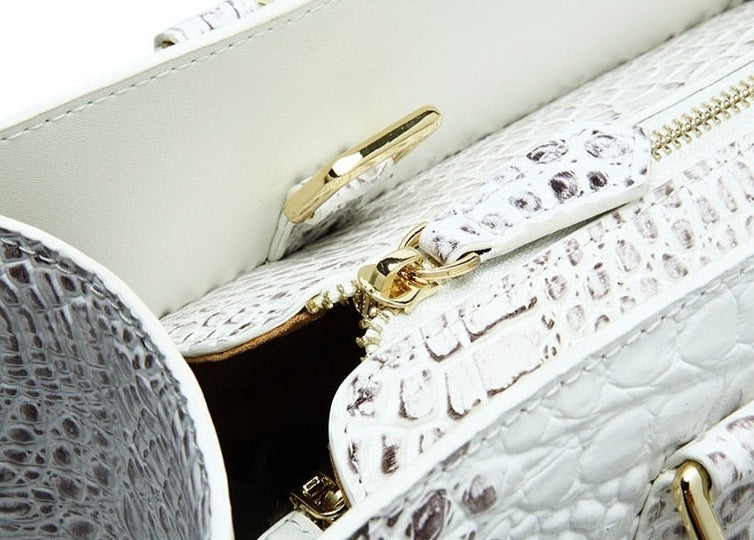 Resort Croc Leather Satchel