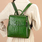 Croc-Embossed Leather Backpack