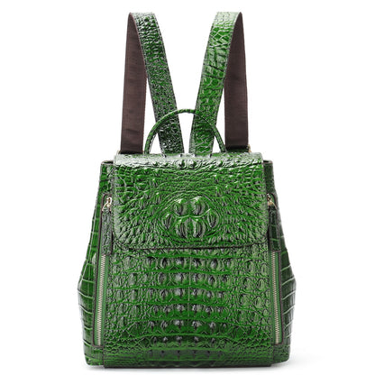 Croc-Embossed Leather Backpack