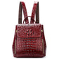 Croc-Embossed Leather Backpack