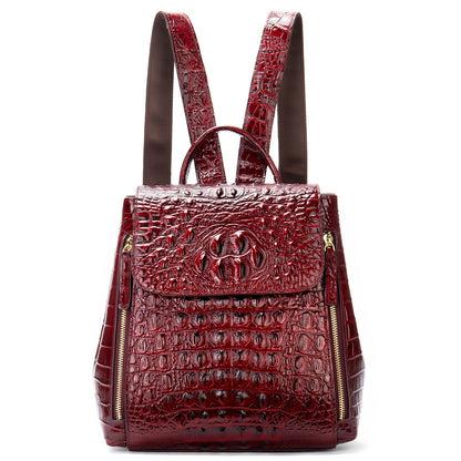 Croc-Embossed Leather Backpack