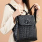 Croc-Embossed Leather Backpack