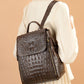 Croc-Embossed Leather Backpack