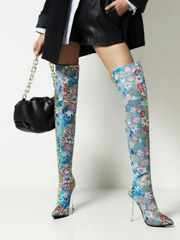 Artwork Over-the-Knee Boot