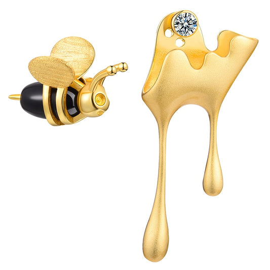 Bee Motif Stud Earrings