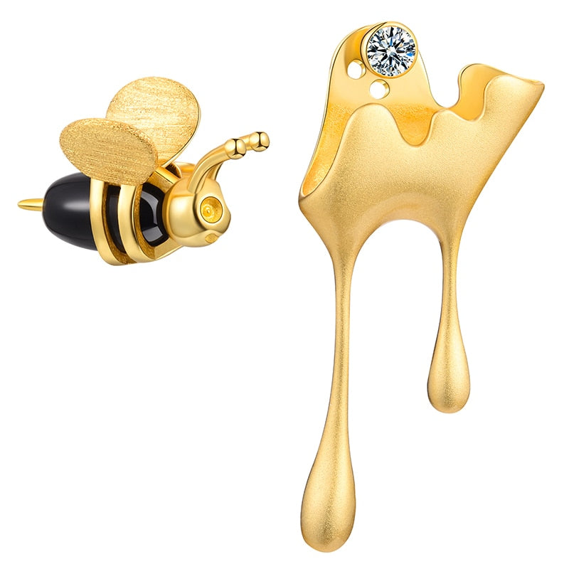 Bee Motif Stud Earrings
