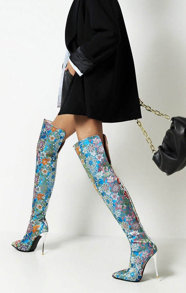 Artwork Over-the-Knee Boot