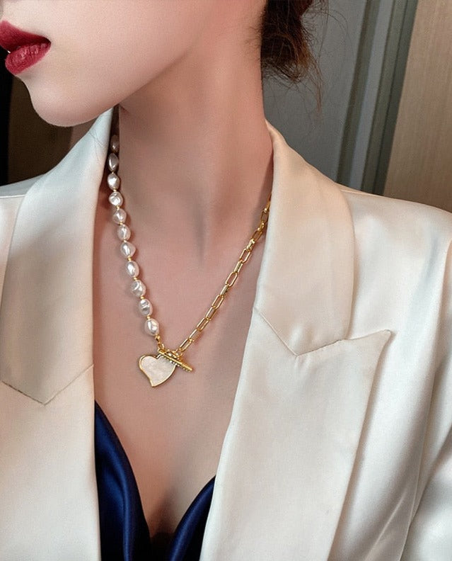 Baroque Pearl Love Necklace