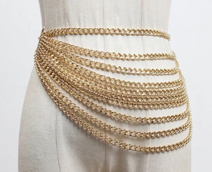 Cuban Link Layered Chain Belt