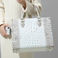 Resort Croc Leather Satchel