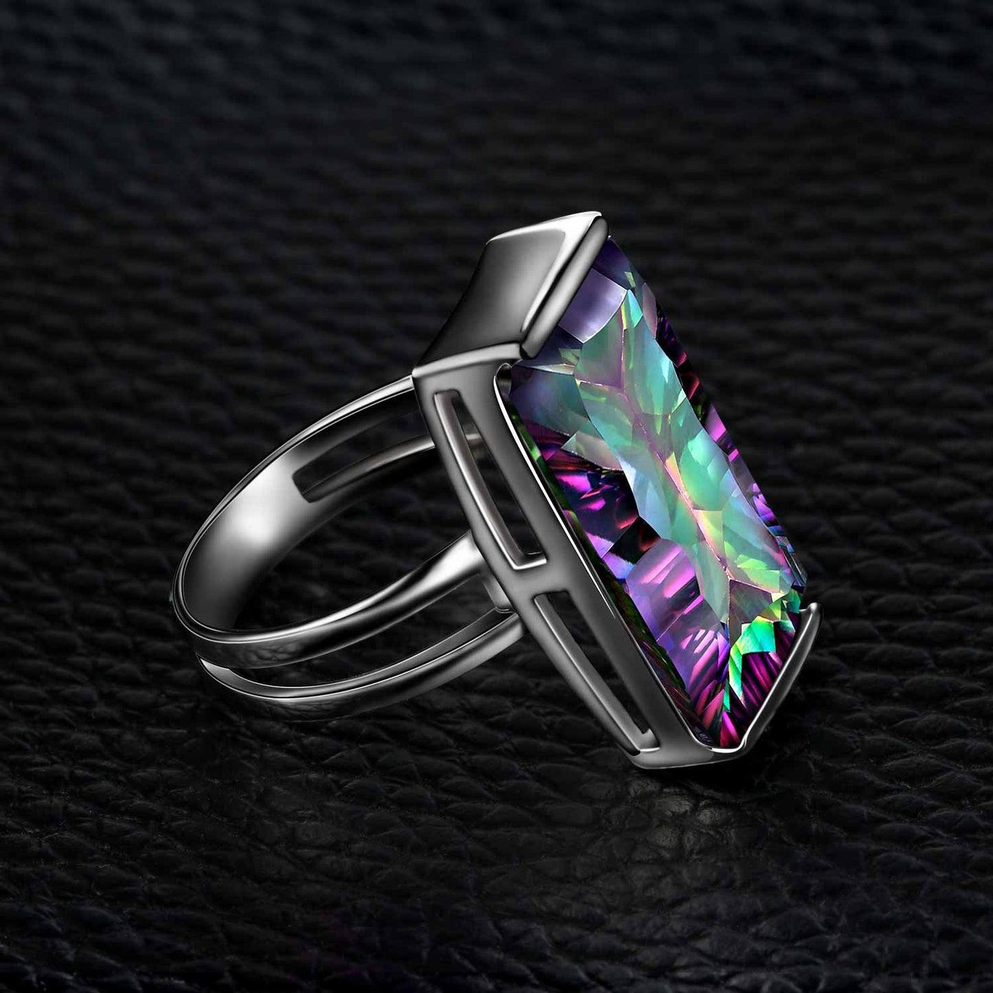 Rainbow Fire Cocktail Ring