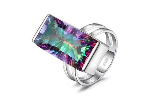 Rainbow Fire Cocktail Ring