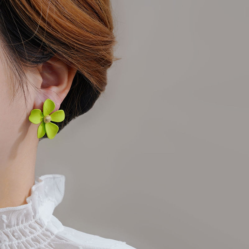 Leafy Green Mismatched Earrings