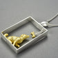 Dog and Bone Rectangle Necklace
