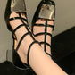 Plated Toe Caged Sandal